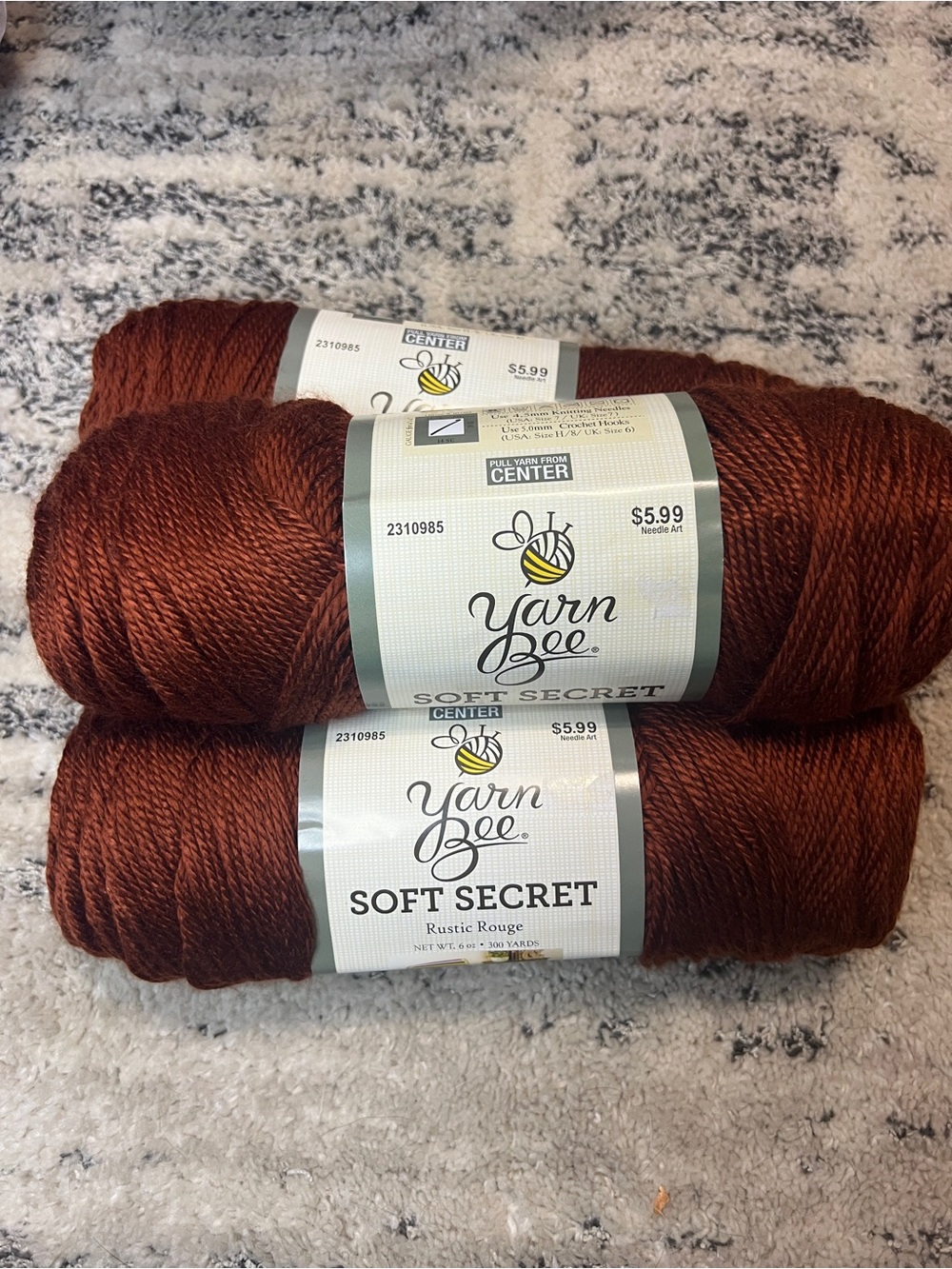 Yarn Bee Soft Secret Yarn - Rustic Rouge